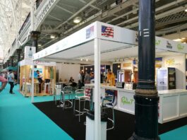 An exhibition staff working at the NEC Trade Show