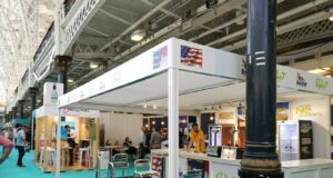 An exhibition staff working at the NEC Trade Show