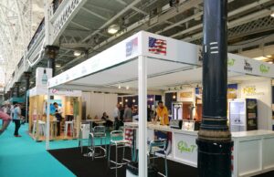 An exhibition staff working at the NEC Trade Show